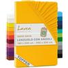 Lavea® Lenzuolo con Angoli Matrimoniale 180x200 cm - Jersey 100% Cotone - Per Materassi Topper fino a 10 cm - Con Elastico Tutto Intorno - Certificato OEKO-TEX - Giallo Oro