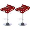 SDNAM Stampato Coprisedile per Sedia da Cucina da Bar Senza Schienale 4/2/1 Pezzi, Quadrato Elasticizzato Fodera per Sgabello da Bar(#22,2PCS)