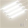 Litglobe Neon LED 90cm con Sensore di Movimento 4 Pezzi,30W 3000LM Tubo Neon,4500K Bianco Neutro Barra LED,IP65 Impermeabile Plafoniera Soffitto per Cucina Officina Garage Ufficio