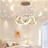 FDOIUTU Vintage Industrial Chandelier, Metal ciondolo, Arc Design, Star and Moon Pattern Projection ciondolo, Ceiling Lighting Suitable for Kitchen, Dining Room, Hallway (Cintura d'oro 1 palla)