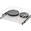 bremermann Cassetto telescopico larghezza 60 cm con ripiano, con guide telescopiche, cassetto estraibile ideale per cucina e bagno, in metallo (Bianco)