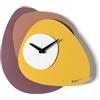 Arti & Mestieri Grease - Orologio da parete di Design 100% Made in Italy - in Ferro, diametro 35 x 35h cm (Viola ametista, mocha mousse, ocra e bianco marmo)