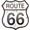 DiiliHiiri Cartello Metallo Route 66 - 32x29cm Originale Poster Retro American Retro Sign Company per Bar Pub Caffetteria Garage e Officina Decorazione Targa Vintage anni '50 (9542-1)