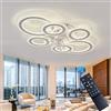 Caufloce LED Dc Grande Plafoniera Con Ventilatore Da Soffitto Reversibile Silenzioso Ventilatore Da Soffitto Con Luce 6 Velocità Dimmerabile Lampadario Con Ventola Timer Per Salotto