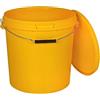 BenBow Secchio con coperchio 20l giallo 5x 20 litri - sicuro per gli alimenti, stabile, ermetico, a prova di perdite - contenitore per la conservazione in plastica, con manico in metallo - vuoto