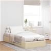 IKAYAA Letto Singolo 90x200 con Contenitore Letto Idraulico con meccanismo di Sollevamento Letto Imbottito con Rete a Doghe-Crema-90 x 200 cm