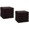 Betz Set di 10 lavette Premium misura 30 x 30 cm 100% cotone Colore Marrone scuro