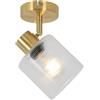 Qazqa laura - Faretto da soffitto/parete Art déco - 1 luce - L 12 cm - Oro - Art déco - Soggiorno I Camera da letto I Sala da Pranzo I Cucina