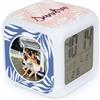 Wanapix |Sveglia Cubo Personalizzata |Tema Spiaggia | Orologio Digitale Luminoso con LED | 3 Lati con Foto e Nome | Batterie AAA | 7,8 cm