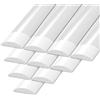 Ledvion - 10 pezzi, Plafoniera led soffitto, 60cm, IP65, 15W, 2400 Lumen, 6500K, Accoppiabile, Plafoniera Garage, Neon led, lampada da laboratorio, lampada da cantina