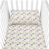 baby idea Babysanity Piumino Lettino Neonato Ricamato Completo Federa e Copripiumino e Lenzuolino con Angoli Sfoderabile Senza Paracolpi Lettino - Made in Italy- (Leoncino)
