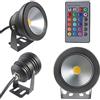 EBILUN 12 V 10 W faro LED piscina impermeabile luce spot lampada da esterni, alluminio, Rgb, Flat lens