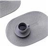 FunWheat Set di 8 tovagliette intrecciate ovali per tavolo da pranzo, lavabili, resistenti al calore, per interni ed esterni, 30,5 x 44,5 cm (grigio chiaro, ovale, 8
