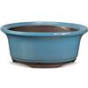 CERTRE - Vaso Bonsai Rotondo in Gres, Modello Rimini, Made in Italy, Colore Azzurro Cielo (Smaltato)| Misure esterne diametro 38 cm x altezza 11 cm