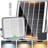 Aigostar - Faro led esterno con grande pannello solare,Cavo 5M,15000mAH,Batteria di grande capacità,2000LM,Dimmerabile 3000/4000/6500K,IP65,Faretto led per interno,giardino,portici,piscina