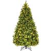 COSTWAY Albero di Natale 210/225/240 cm, Albero di Natale con 460/540/600 Luci a LED Bianco Caldo, 925/1125/1335 Rami e Pigne, Decorazione Natalizia per Casa e Negozio (210cm)