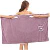 Generico Plus Size Women's Wearable Shower Skirt Towel, Wearable Towels Robe for Women After Shower, Quick Drying No Hair Loss, for Sauna Beach Pool Gym Travel (purple)