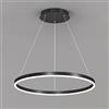 GESMOS Anello Singolo LED Lampada A Sospensione Nordico Moderno Cerchio Lampadario Regolabile Lampade Sospeso Per Soggiorno Isola Cucina Tavolo Da Pranzo(40CM 25W,Black, Natural White)