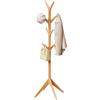 WOLTU Appendiabiti da Terra con 8 Ganci, Appendiabiti in Legno Massello a Forma di Albero, Mensola Sospesa, Attaccapanni, Gruccia, Altezza 180 cm, Naturale