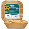 Sillar Fogli di Carta Forno per Friggitrice ad Aria 20 cm 100 Pezzi Antiaderente Usa e Getta Carta Pergamena, Antiolio Accessori per Air Fryer - quadrato