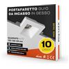King Led - 10x Portafaretto da Incasso In Gesso Ceramico Quadrato Alto per Faretto Gu10 e Mr16 - Dimensione 120x120x64mm Cod. 0628