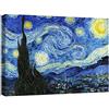 canvashop quadri moderni Van Gogh Notte Stellata 100x70 cm stampe da parete su tela canvas arredo casa soggiorno