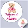 Mr Pubblicità 100 Tag Adesivi personalizzati per nascita, battesimo, compleanno, PERSONALIZZALO QUI con nome, frase, data, etichette adesive per inviti, scatolini, sacchetti, bomboniere, regalini