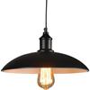 STHomedeco Vintage Lampada a Sospensione Industriale - 32cm Plafoniera in Metallo E27 Da Soffitto Moderni Lampadario per Cucina Soggiorno Pranzo Sospensione (Nero/Bianca)