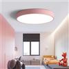 WDBZTJ Plafoniera LED con telecomando, dimmerabile rotonda con paralume in acrilico, moderna per soggiorno, corridoio, bagno, camera da letto, rosa, 23 cm