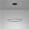 GESMOS Anello Singolo LED Lampada A Sospensione Nordico Moderno Cerchio Lampadario Regolabile Lampade Sospeso Per Soggiorno Isola Cucina Tavolo Da Pranzo(80CM 50W,Black, Warm White)