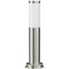 ledscom.de Paletto luminoso PORU per esterni, acciaio inox, rotondo, 39 cm, incl. lampada E27, classe di efficienza energetica A (bianco caldo, 4W, 935lm)