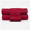 Corredocasa Lenzuola Completo Letto in Percalle, Made in Italy - 100% Cotone Percalle - Set Lenzuolo Sotto con Angoli, Sopra e Federa Elegante (Una piazza e mezza, Bordeaux)