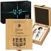 Maverton Set Cavatappi da Vino - Kit da Sommelier Degustazione Perfetta Personalizzato - Scatola in Legno di bambù + 4 Pezzi di Accessori Vino - Regalo Uomo - Regalo di Natale - Kit di buongustaio