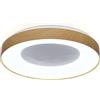 Alpinaluz Plafoniera LED da soffitto 40 W Ø50 cm - Design rotondo minimalista con effetto legno e anello interno bianco - Luce CCT 3000 K-4000 K-6000 K - Stile moderno per soggiorno, camera da letto o