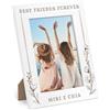 Maverton Cornice Foto - Bianca - Personalizzazione ad Incisione Laser - 20,2 cm x 27 cm - formato A5-15 cm x 21 cm - Porta Foto in Legno - Portafoto da Tavolo - per Lei - Fiori