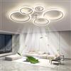 KVOYYIRA Ventilatore Da Soffitto Con Luce Dimmerabile E Telecomando APP, Lampadario Con Ventilatore Silenzioso Reversibile, Plafoniera Con Ventilatore 6 Velocità Timer Per Camera Da Letto