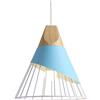 Mengjay Lampada a sospensione creativo di badminton nordico, moderno Lampadario a LED in legno massello, lampada da soffitto soggiorno sala da pranzo studio Illuminazione interna da comodino (Blu)