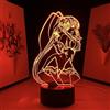 KJsdaADSA High School DxD Anime 3D LED Lampada Himejima Akeno Night Light per la decorazione della camera da letto Nightlight Regalo di compleanno Manga Lampada da tavolo 7 colori