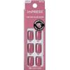 imPRESS Kiss imPRESS No Glue Mani Press On Nails Petal Pink, Rosa, Formato Corto, Quadrato, 30 Unghie, Tampone Preparativo, Foglio Istruzioni, Bastoncino Manicure, Limetta Mini
