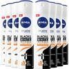 Nivea Black & White Invisible Ultimate Impact Deodorante Spray Antitraspirante 48h SkinActive Protection Senza Alcol Contro Cattivi Odori Sudore Macchie Residui Irritazioni - 8 Flaconi da 150ml