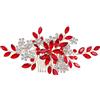 SLXLYH Elegante fascia per capelli con strass fatti a mano, con perle artificiali, pettine per capelli per matrimoni ed eventi formali (pettine rosso)