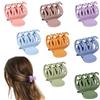 Viabty 8 fermagli per capelli sottili da donna, 4,1 cm, opachi, medi, per capelli sottili, fini e spessi, forte tenuta, doppia fila, fermagli per capelli carini, accessori per lo styling dei capelli corti