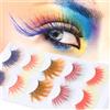 Tissting Ciglia finte, 5 paia di ciglia colorate, sfumate 6D, lunghe arricciate, morbide, colorate, rosse, blu, viola, marroni, per cosplay di Halloween