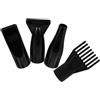 TOVINANNA Set 4pezzi Beccuccio Phon in Abs Nero, Ugelli per Phon Animali Design Pratico e Impiego Versatile, per Toelettatura di Piccoli Animali e Gatti