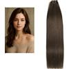 LARAFONA Extension di capelli umani 9A - Marrone 3# - Capelli lisci - 100% Remy - Marrone cioccolato - 100 g/pezzo - 70 cm