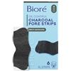 Bioré Men's Charcoal Blackhead Remover Pore Strips, Nose Strips for Instant Blackhead Removal on Oily Skin, with Natural Charcoal to Help Unclog Pores, 6 Count
