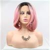 CNRO Hair Parrucca a caschetto corto, ondulata, con pizzo frontale, per donne bianche, con radici scure, senza colla, resistente al calore, 30,5 cm