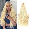 Saisifen 8 Pacchi Boho Dea Box Trecce Capelli All'uncinetto per Le Donne Nere, Pre-ciclo Bohemian Micro Trecce Con Capelli Ricci #613 Bionda 30 Pollici(75cm)