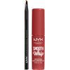 NYX Professional Makeup Rossetto Liquido Smooth Whip Tinta Labbra Matte Bday Frosting con Burro di Karité Flacone da 4ml + Pennello Labbra Pro Brush Lip con Punta Sottile - Set da 2