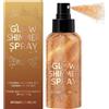 Generic Spray glitter bronzo illuminante e idratante, facile applicazione, aumenta luminosità idratata, 100 ml, per discoteche, feste, riunioni, festival musicali